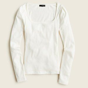 J.Crew NWT Sz XL Ribbed stretch-cotton squareneck T-shirt